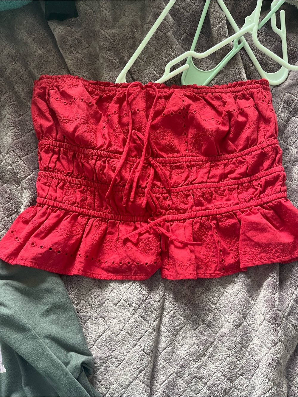 wild fable Bright Red Smocked Tube Top
